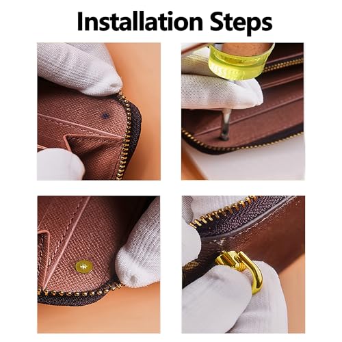 Rivets D Ring Stud Screw Ball Post Head Buttons Stud Screw, Metal Ring with Hole Punch DIY Backpack Purse Craft - color: Kc Gold