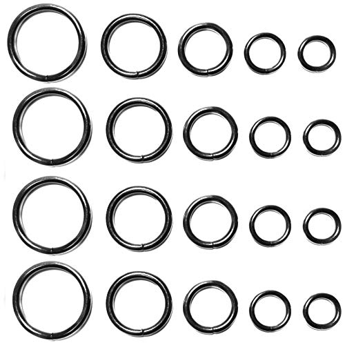 50 Pcs Gun black Assorted Multi-Purpose Metal O Ring for Hardware Bags Ring Hand DIY Accessories - 13mm, 15mm, 20mm, 25mm, 32mm (O ring-Gun black)