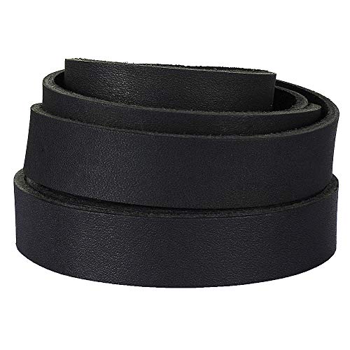 (TM) Genuine Leather Strap Leather Strip 3/4 Inch Wide and 72 Inches Long, Black - color: Black, size: 3/4inches_2yards
