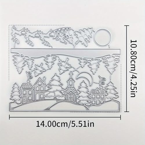 Lapoo Metal Cutting Die for Scrapbooking, 3D Backgrounds Frame New Cutting Dies DIY Album Card Making Decor Paper Metal Die Cuts Party Wedding Decorations (Santa Claus and The Reindeer 5.5 x 4.3 in) - style: Santa Claus and the Reindeer 5.5 x 4.3 in
