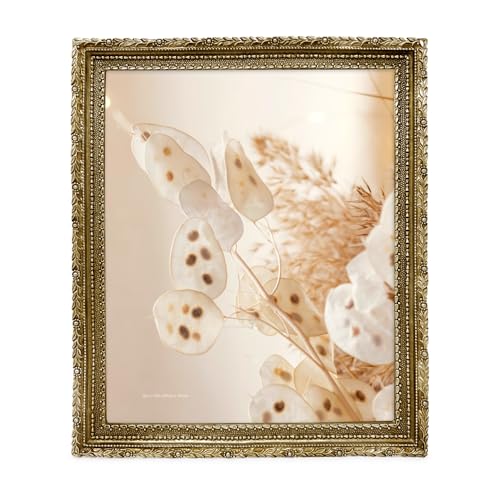 Isaac Jacobs 8x10 Gold Vintage Inspired Antique Library Frame | Horizontal & Vertical for Tabletop and Wall Display, Home Decor, Decorative Art Design (8x10, Gold) - color: Gold, size: 8x10