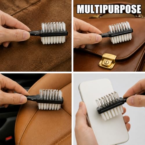 Suede Brush for Shoes 2 in 1 Rubber Polish Suede Brush and Eraser | Suede Shoe Brush, Suede Eraser for Shoes, Suede Nubuck Shoe Bag Sandals Clogs Boots Sneaker Furniture, with Crepe & Brass