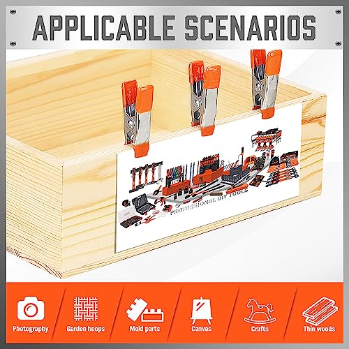 HORUSDY 10-Piece 2 inch Small Spring Clamp, Spring Metal Spring Clamps, 3/4"-inch Jaw opening - color: Orange, size: 2 inch 10-Piece