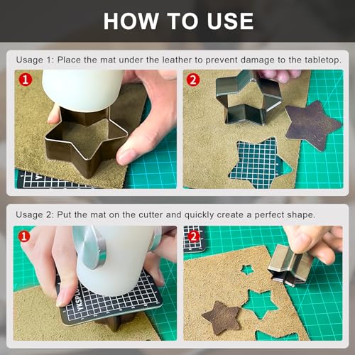9 Pcs Leather Hole Cutter Punch Set, 9 Sizes Star Shape Cutter Dies Tool, Cutting Mold Punching Die Set for DIY Leathercraft, Leather Cutter Hollow Punching Tool with Plastic Box - style: 9 Pcs Star