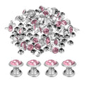 uxcell 60 Sets Rhinestone Rivets, 8mm Leather Rivets Crystal Rivets Stud Rapid Double Cap Rivets for DIY Leather Craft Fabric Clothes Belt Bags, Pink - color: Pink, size: 8mm