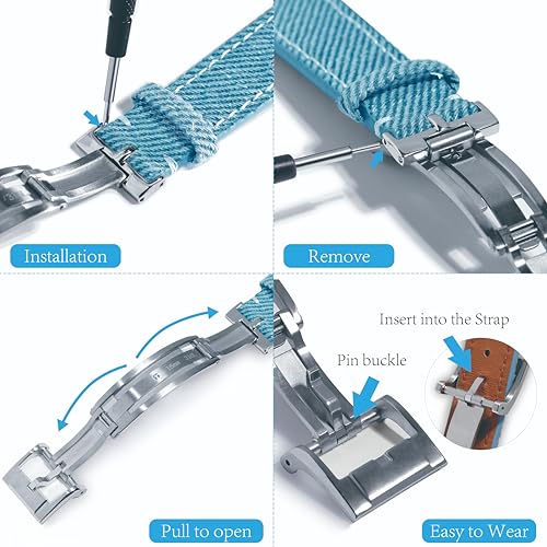 Professional Spring Buckle 16mm 18mm For Leather Strap Brushed Polished Steel Easy Push Release Fold Clasp - color: Gold, size: 16mm