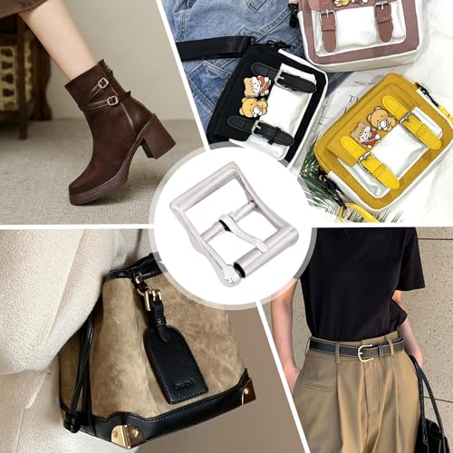 Metal Roller Buckle Center Bar Buckle for Leather Bags Crafts - color: White Hue, size: 1 Inches, style: Square
