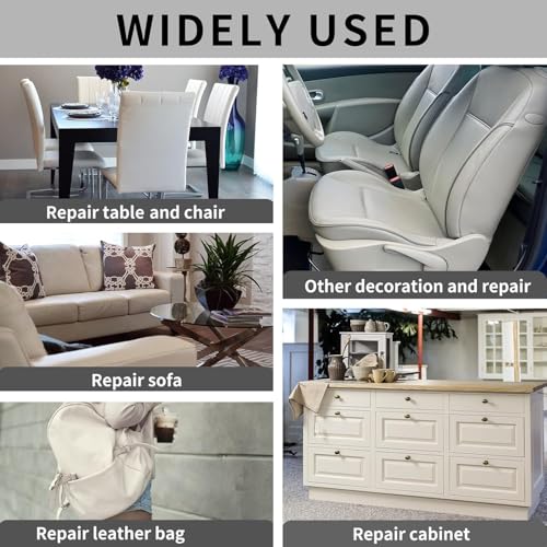 Leather Repair Patches, Self Adhesive Vinyl for Couches Furniture - color: Beige, size: 3.5X79 inch