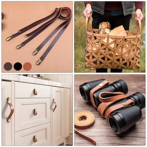 Picheng Faux Leather Strap for Crafts: 1 Inch Wide 138" Long Leather Strips - color: Brown, size: 1 Inch
