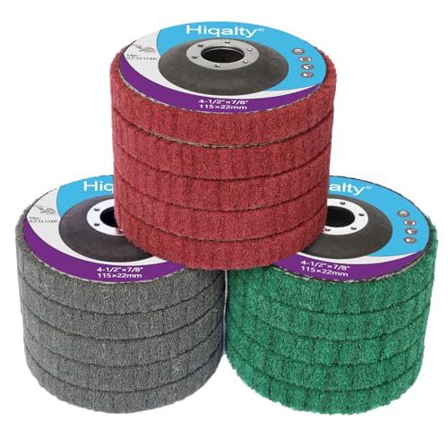 15Pcs 4.5" x 7/8" Nylon Fiber Flap Disc Polishing Grinding Wheel,Scouring pad Buffing Wheel for Angle Grinder - style: Mix 15pcs