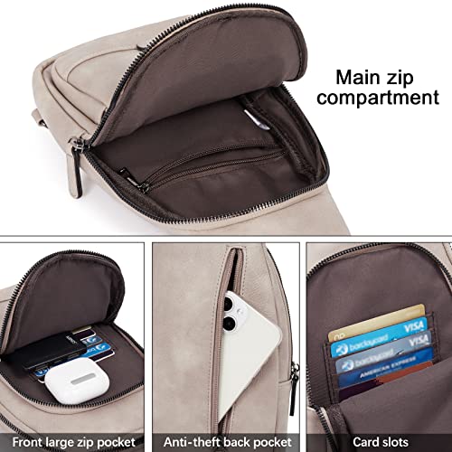 CLUCI Crossbody Bags for Women Men,Leather Sling Bag Cross Body Backpack for Woman Gifts for Women Birthday Unique - color: 0-3 Grey