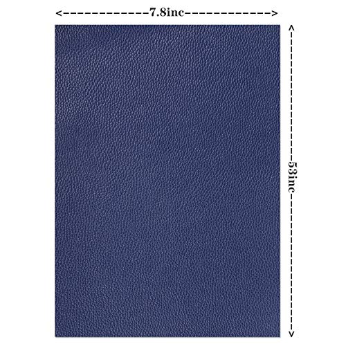 RAGAN Solid Color Faux Leather Sheets( 7.8 "X 53" ), Leather Fabric is Perfect for Leather Earrings and DIY Projects (Blue) - color: Clear,blue