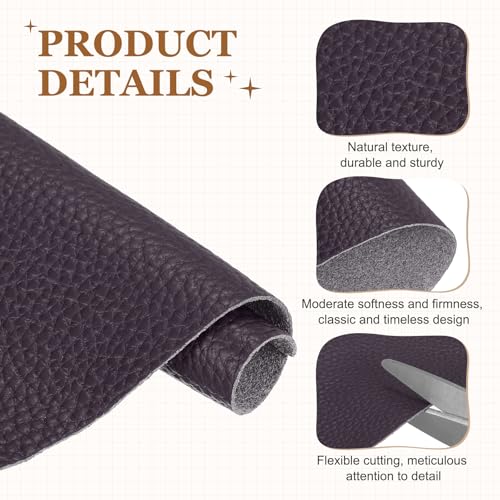 MECCANIXITY Top Grain Leather Sheet 11.8 x 7.9 Inch Natural Cow Leather 0.8mm Fabric Pieces for DIY Craft Furniture Office Belts Notebook Covers, Dark Purple - color: Dark Purple, size: 0.8mm