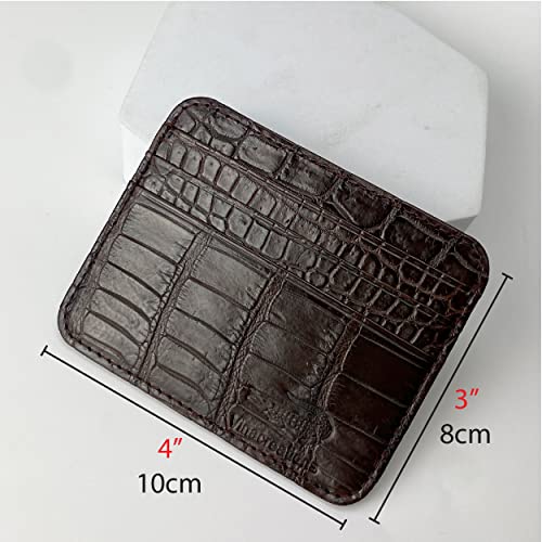 HATA Brown Minimalist Credit Card Holder Leather RFID Blocking Slim Front Pocket Small Wallet for Men And Women Bussiness Travel ID Case Handmade Gift Father Boss Son BROWN-CARD-12 - color: Mini Card Holder-Brown-Croc Belly