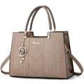ALARION Purses and Handbags for Women Satchel Purse,PU Leather Tote Bag Crossbody Top Handle Bags with Zipper - color: Lizi CX Khaki