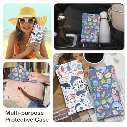 Eyeglasses Sunglasses Case,PU Soft Squeeze Top Glasses Pouch for Women Student,Animal Pattern Portable Anti Scratch - color: Blue+beige