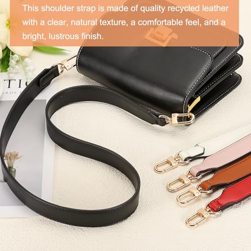 MECCANIXITY 38 Inch Leather Purse Strap, 1 Inch Wide Crossbody Strap Replacement with Buckles for Women DIY Handbags - color: Tan