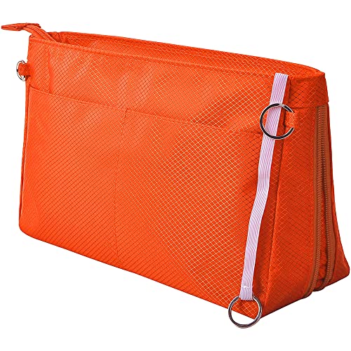 Vercord Expandable Nylon Handbag Purse Organizer Insert Liner Shaper Bag in Bag Orange Medium - color: Orange, size: Medium