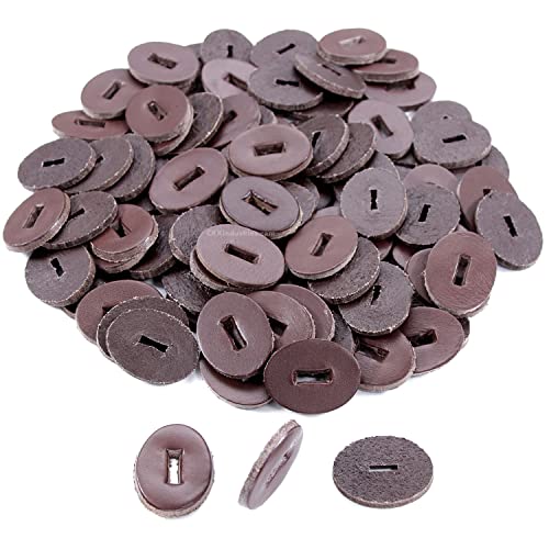 Cowhide Leather Handle Washers - Oval Shape - (1.30 x 1.00 x .125) - (Chocolate) - USA Made - (for Knife Making & Hobby) - (100 Pack) - color: (Chocolate)(100 Pack)