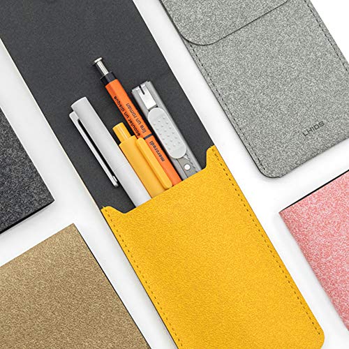 LHiDS Leather Pencil Pouch, Pen Bag for Three Fountain, Ballpoint & Rollerball Pens, Small Pencil Case, Travel Bags Organizer - color: Grey, size: Small