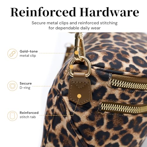 Woven Vegan Leather Bum Bags Women Crossbody Bag, Coin Purse, Trendy Fanny Packs, Adjustable Wide Strap Spacious Travel Sling (Cheetah Print) - color: Cheetah Print