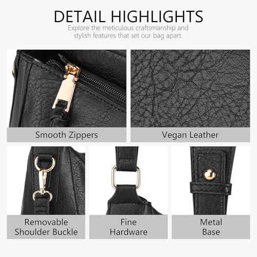TANTOMI Tote Purse for Women Large Shoulder Bag for Work Travel Purse and Handbags Weekender Bag with Zipper - color: Black-