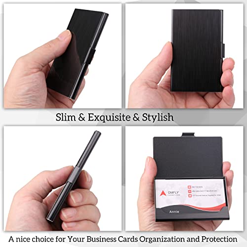 Slim Business Card Case for Men & Women, Pocket Metal Case, Professional Stainless Steel Business Card Holders, Purse Name Card Holder, Buckle Style Shut, Black - style: Black