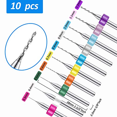 Mudder 37 Pieces Hand Twist Drill Tool Set, Miniature Pin Vise Drill Bit, Bench Vice for Craft Carving Resin DIY Jewelry Making(0.3-1.2 Mm)
