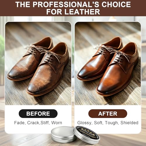 STARTSO WORLD 200Ml Leather Recoloring Balm with 100ML Leather Conditioner, Medium Brown Leather Repair Kit for Furniture, Leather Dye, Leather Scratch Repair, Leather Couch Paint - color: Medium Brown, size: Leather Recoloring Balm+Mink Oil