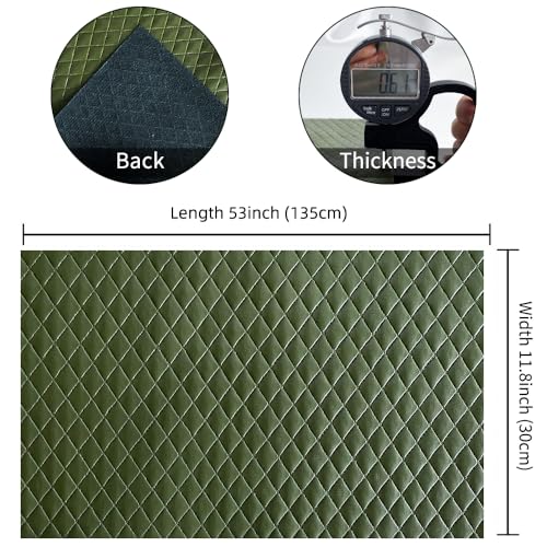 Diamond Quilted Pattern Artificial Faux Leather 11.8x53inch (30x135cm) Super Soft Craft Supplies Synthetic Leather DIY Hair Bows, Handbags and Craft Supplies (Dark Green) - color: Dark Green