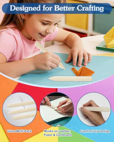 UCEC 20 Pack Premium Bone Folder Tool for Paper Leathercrafts Bookbinding | Premium Plastic Bone Folder Craft Tool for Bookbinding, Scrapbooking, Card Making, Paper Creasing & DIY Leathercraft, 20 Pack - color: White-20 Pack