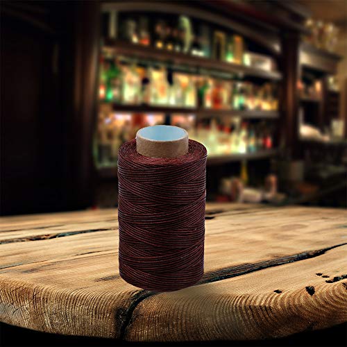 284Yards Leather Sewing Waxed Thread, 0.8mm Waxed Thread for Bookbinding - color: Dark Red