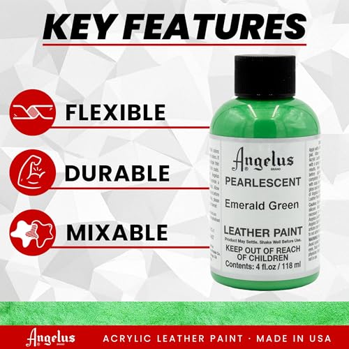 Angelus 4 oz Leather Paint, Emerald Green - color: Emerald Green, size: 1 Count (Pack of 1)