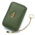 imeetu RFID Credit Card Holder, Small Card Wallet Women, Leather Card Case | Genuine Leather Women's Card & id Cases, Change Coin Purse with Zipper Keychain id Window, 20 Colors & 3 Styles, Daily, Gifts - color: Pro - Olive Green, size: Pro