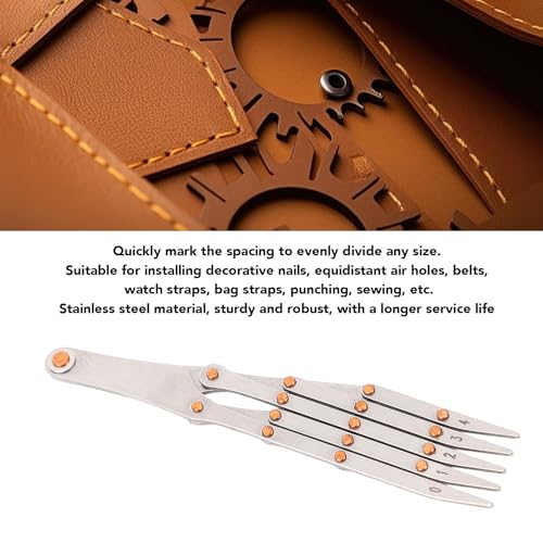 Expanding Sewing Gauge, Equal Distance Leather Belt Quick Mark, Equidistant Measuring Marking Drapery Guide Ruler, Equally Spacing Isometric Divider Ruler Tool (5 Teeth Without - style: 5 Teeth Without Lock Function