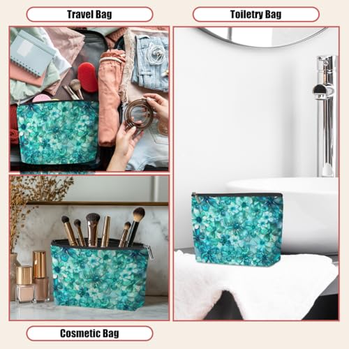 Glitter Watercolor Floral Makeup Bag,Cosmetic Bags for Women - color: Abstract Flower 475