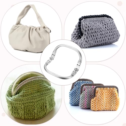 TIXIPEM 4.92IN Metal Purse Frame [2PCS] - Arc Rectangle Frame Kiss Lock Clasp Use for DIY Purse Handle Making Supplies & Sewing Bag Clutch Crafts - [Silver Tone] Bag Hardware Replacements - color: Silver Tone, size: 4.92IN