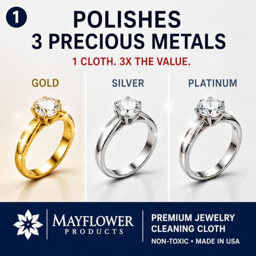 Jewelry Polish Cleaning Cloth for Silver, Gold, Platinum, and Diamond Rings - color: Blue