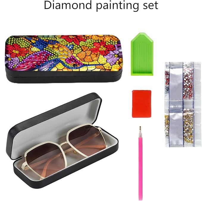 Leatrice 5D Diamond Art Kits for Adults Diamond Dots Eyeglasses Case - color: bird a