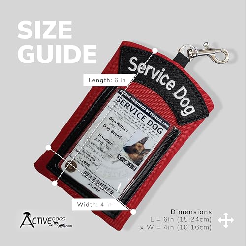ActiveDogs Service Dog ID Card Pouch, Clip-On Badge Holder, Charcoal Gray - color: Charcoal Gray