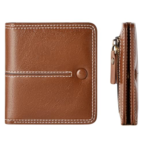TFKGS Slim Wallet for Women Vegan Leather RFID Blocking, Small Thin Credit Card Holder Bifold Compact Pocket Ladies Mini Purse Brown - color: 2-Brown
