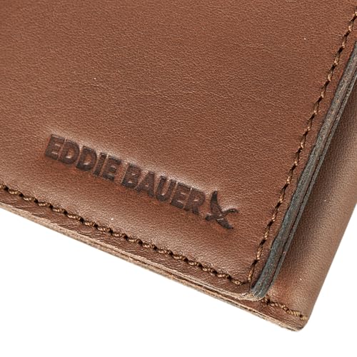 Eddie Bauer Men Signature Trifold Wallet - color: Leather - Brown