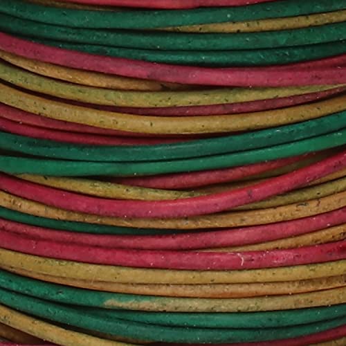 The Beadsmith Leather Cord – Gypsy Dyed Kinte – 1mm Spool – 25 Yards/22.86 Meters – Indian Leather Thong Ideal for Braiding, Beading, Necklaces, Fine Lacing, Hair Accessories & DIY Jewelry Making - size: 1mm, style: Gypsy Dyed Kinte – 25 Yards