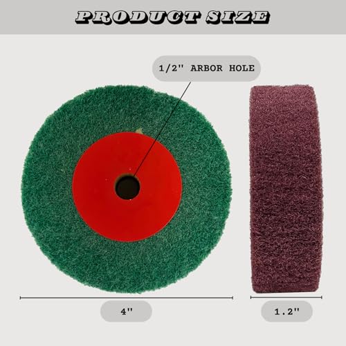 3PCS 4 Inch Bench Grinder Polishing Wheels, 320/600/800 Grit Tight Weave Tough Polishing Burnishing Wheel, Nylon Abrasive Flap Wheel for Refurbishing Golf Clubs Metal Copper, 1.2" Thickness 1/2" Arbor