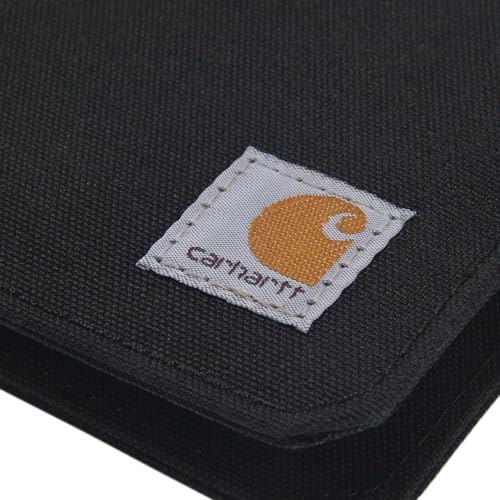 Carhartt Nylon Duck Bifold Wallet Black | Mens 700D, Wallets, RFID-Blocking with Trifold and Front Pocket Options - color: Black (Bifold)