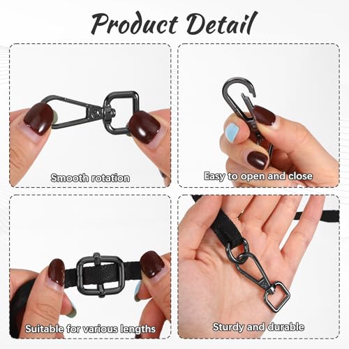 30pcs Swivel Snap Hooks Kit,Heavy Duty Swivel Snap Hooks with D Ring and Slide Buckle - color: Black, size: 1in