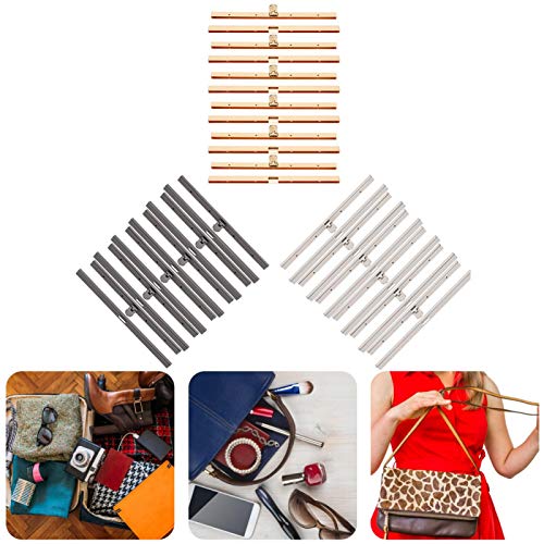 Pssopp Metal Purse Frame, 6Pcs Wallet Clasp, Iron, Gun-Gray - color: Gun‑Gray
