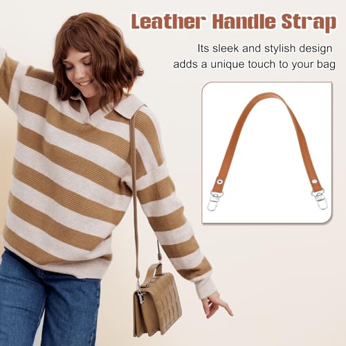 PATIKIL Leather Purse Handle Strap, 2 Pcs 17 Inch Leather Purse Strap Replacement DIY Women Clutch Bag Handbag Top Handle Strap Repair Accessories, Yellow - color: Yellow, size: 17 Inch