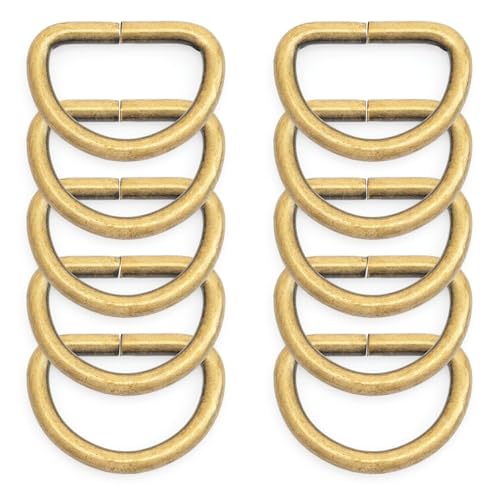 CRAFTMEMORE 10 Sets Antique Brass Snap Hooks Lobster Clasp Swivel Push Gate Fashion Clips with D Ring Craft FSD1 (1 Inch) - color: Antique Brass, size: 1 inch