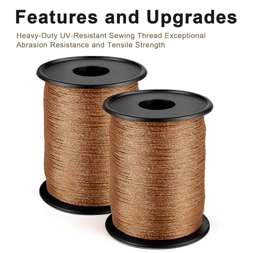 164 Yds Brown Thread Upholstery Thread Bonded Nylon Threads Extra Strong Leather Sewing Threads for Sewing Machines Denim Heavy Fabric DIY Crafts
